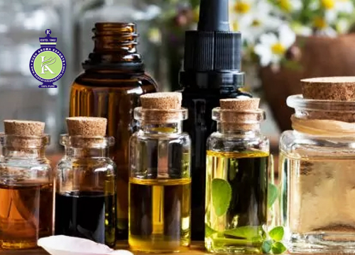 Essential oils for immunity boost in glass bottles including eucalyptus, tea tree, and lemon oils for natural health support